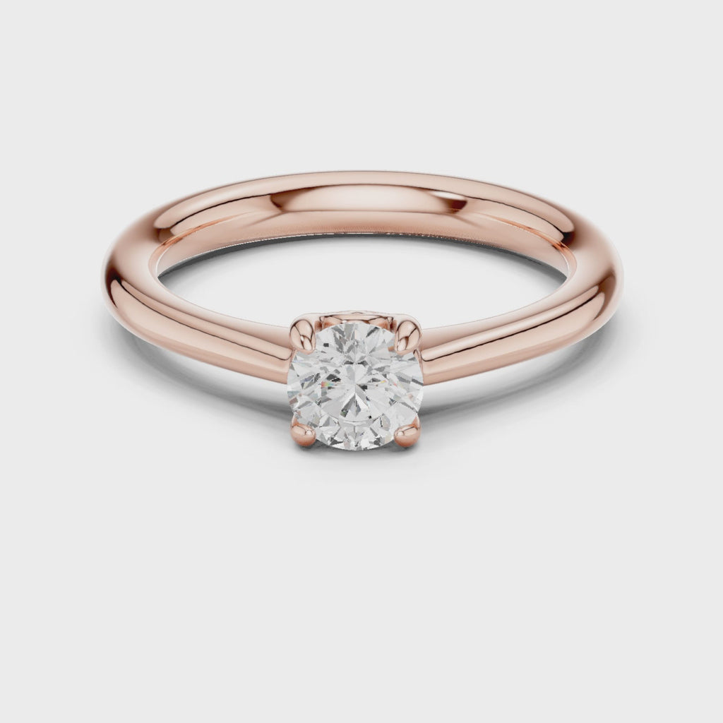 0.50 Carat Round Cut Lab-Grown Diamond Solitaire Ring in 14K / 18K Gold , VVS1 Clarity – SGL Certified