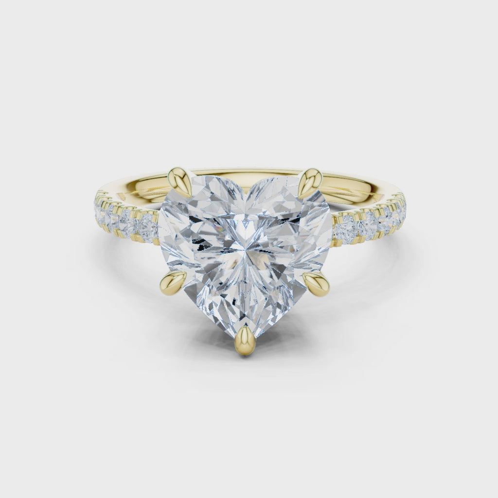 4.50 Carat Heart Cut Lab-Grown Diamond Solitaire Ring in 14K / 18K Gold, VVS1 Clarity – SGL Certified