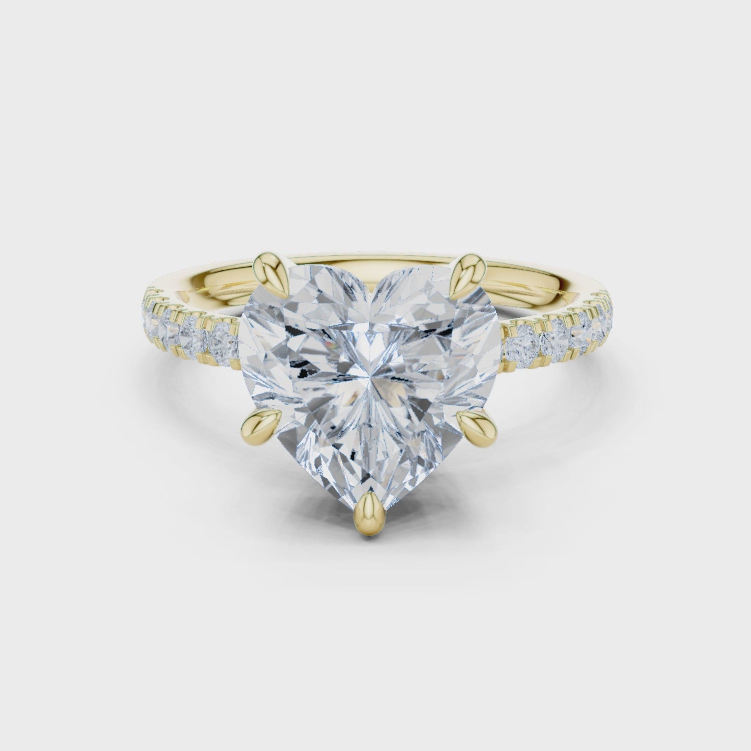 4.50 Carat Heart Cut Lab-Grown Diamond Solitaire Ring in 14K / 18K Gold, VVS1 Clarity – SGL Certified