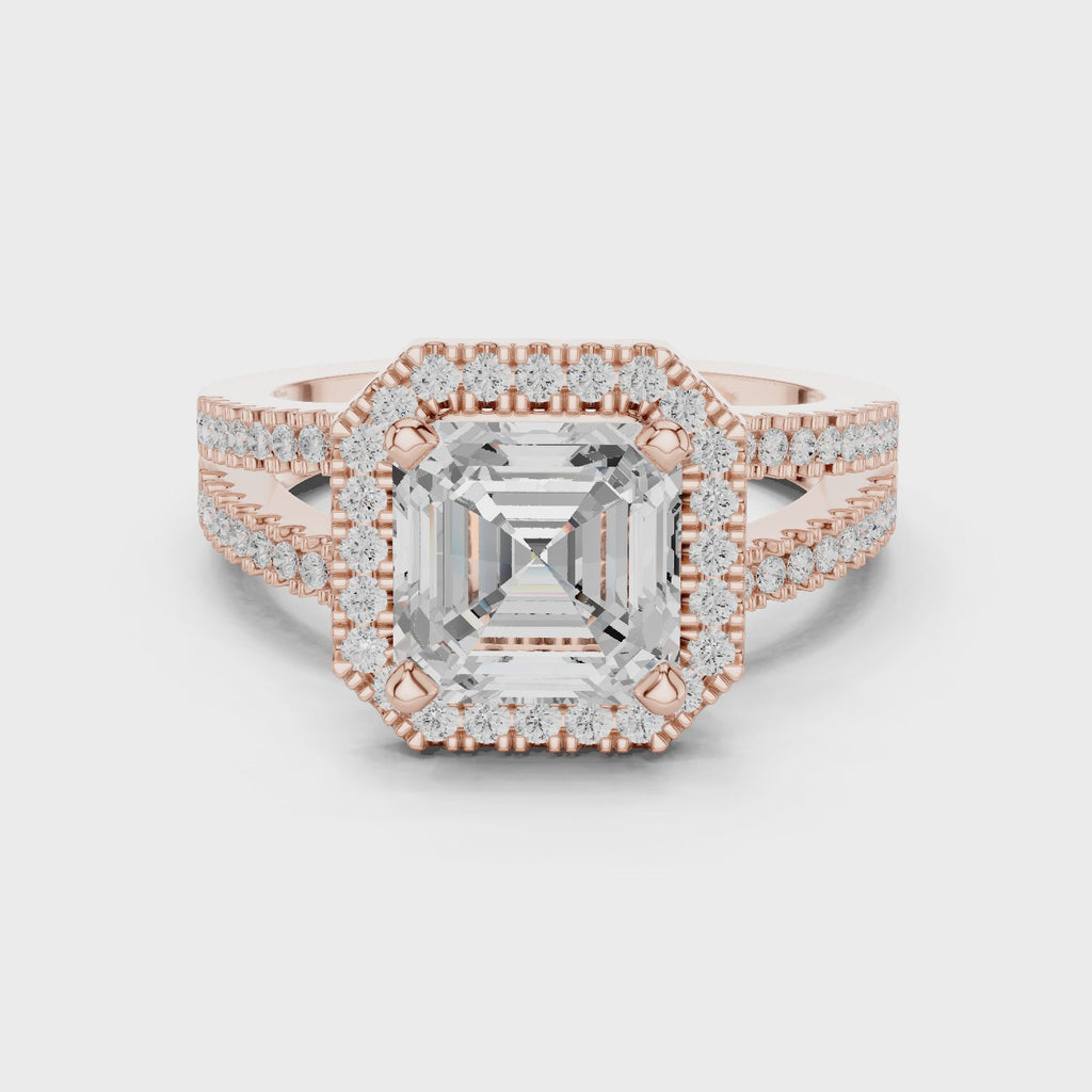 2.50 Carat Asscher Cut Lab-Grown Diamond Solitaire Engagement Ring