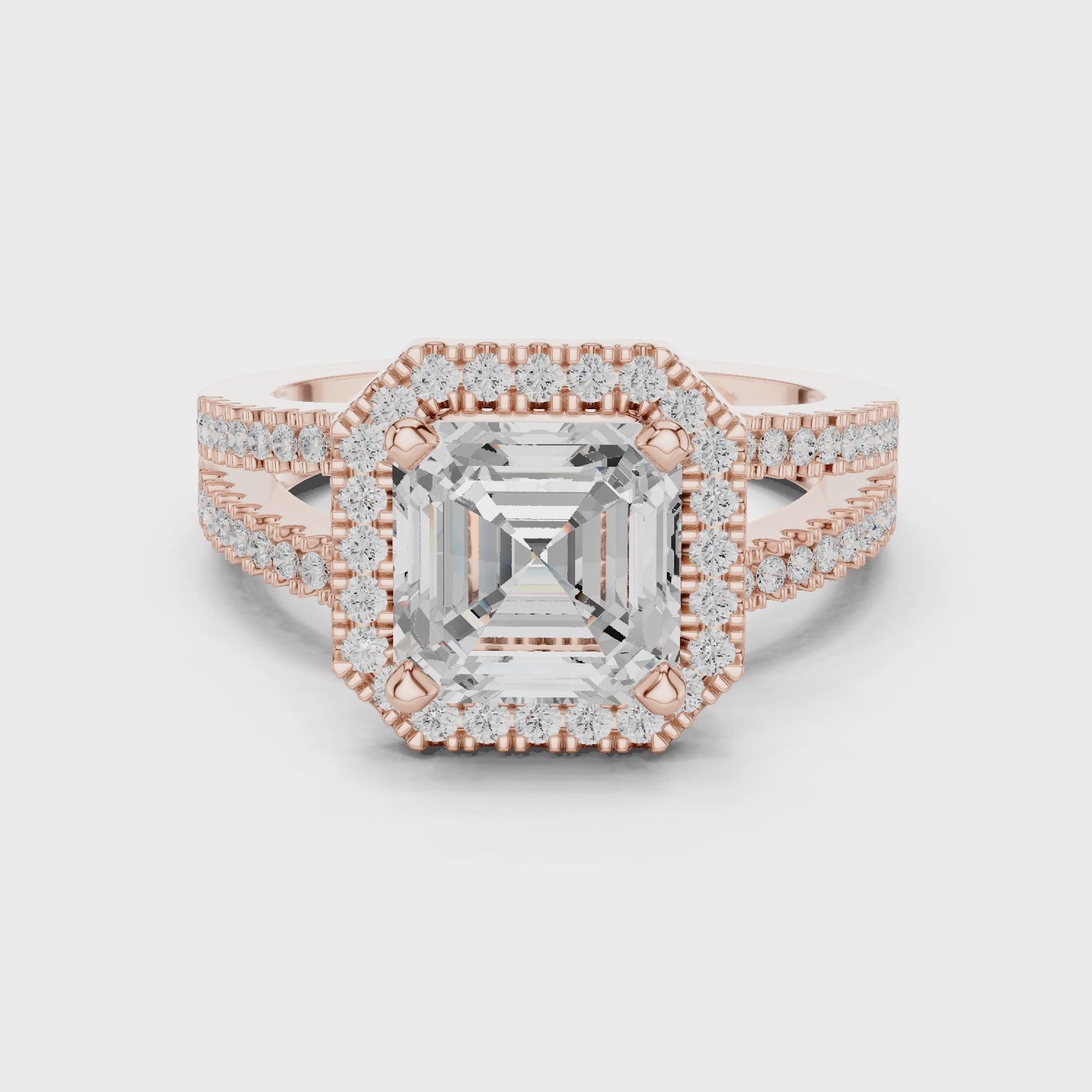 2.50 Carat Asscher Cut Lab-Grown Diamond Solitaire Engagement Ring