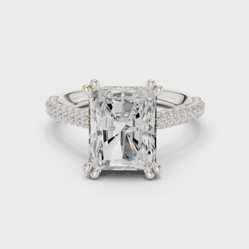 4.50 Carat Radiant Cut Lab-Grown Diamond Solitaire Ring in 14K / 18K Gold , VVS1 Clarity – SGL Certified