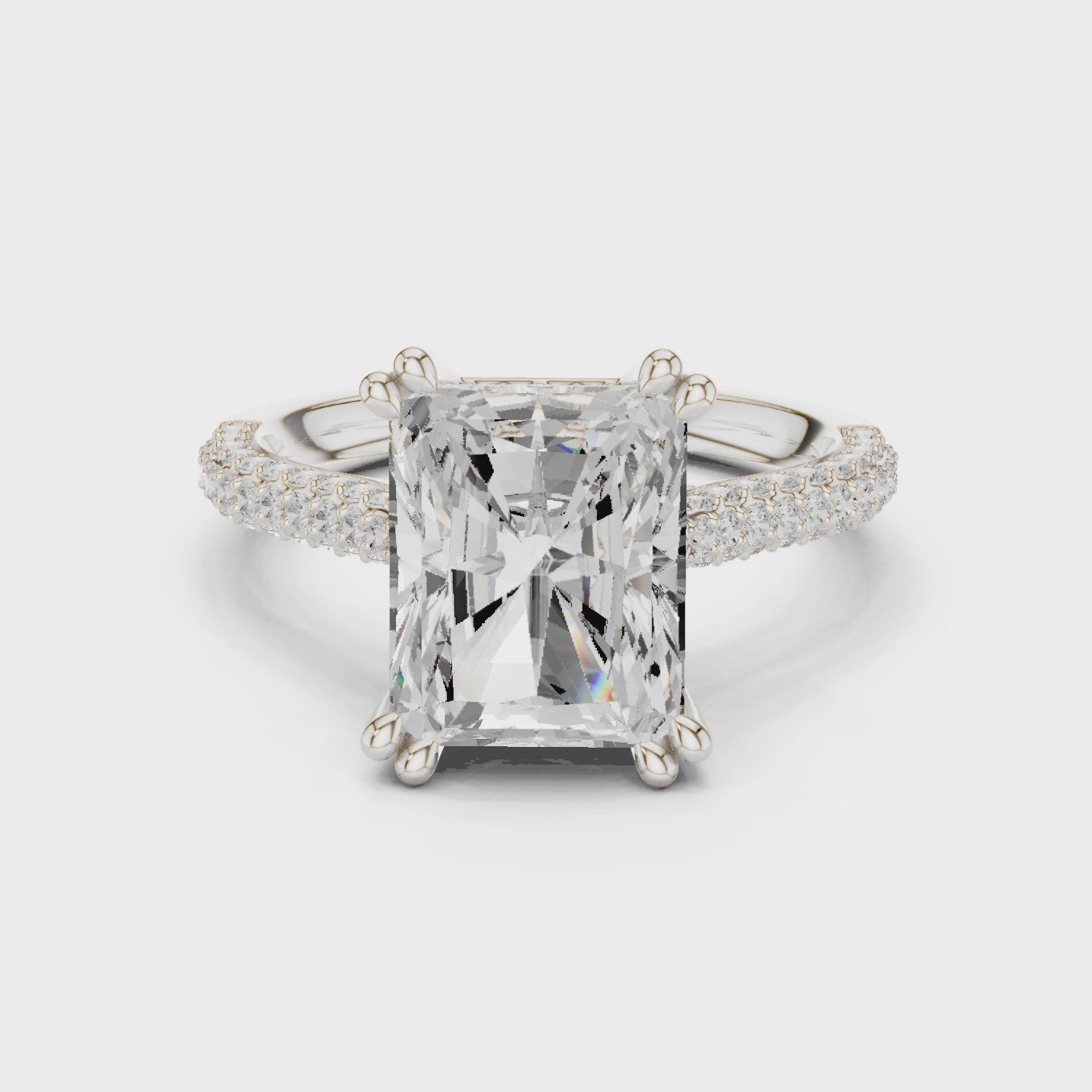 4.50 Carat Radiant Cut Lab-Grown Diamond Solitaire Ring in 14K / 18K Gold , VVS1 Clarity – SGL Certified