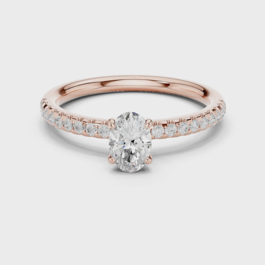 0.85 Carat Oval Cut Lab-Grown Diamond Engagement Ring