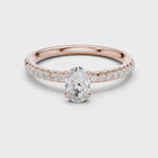 0.85 Carat Oval Cut Lab-Grown Diamond Engagement Ring