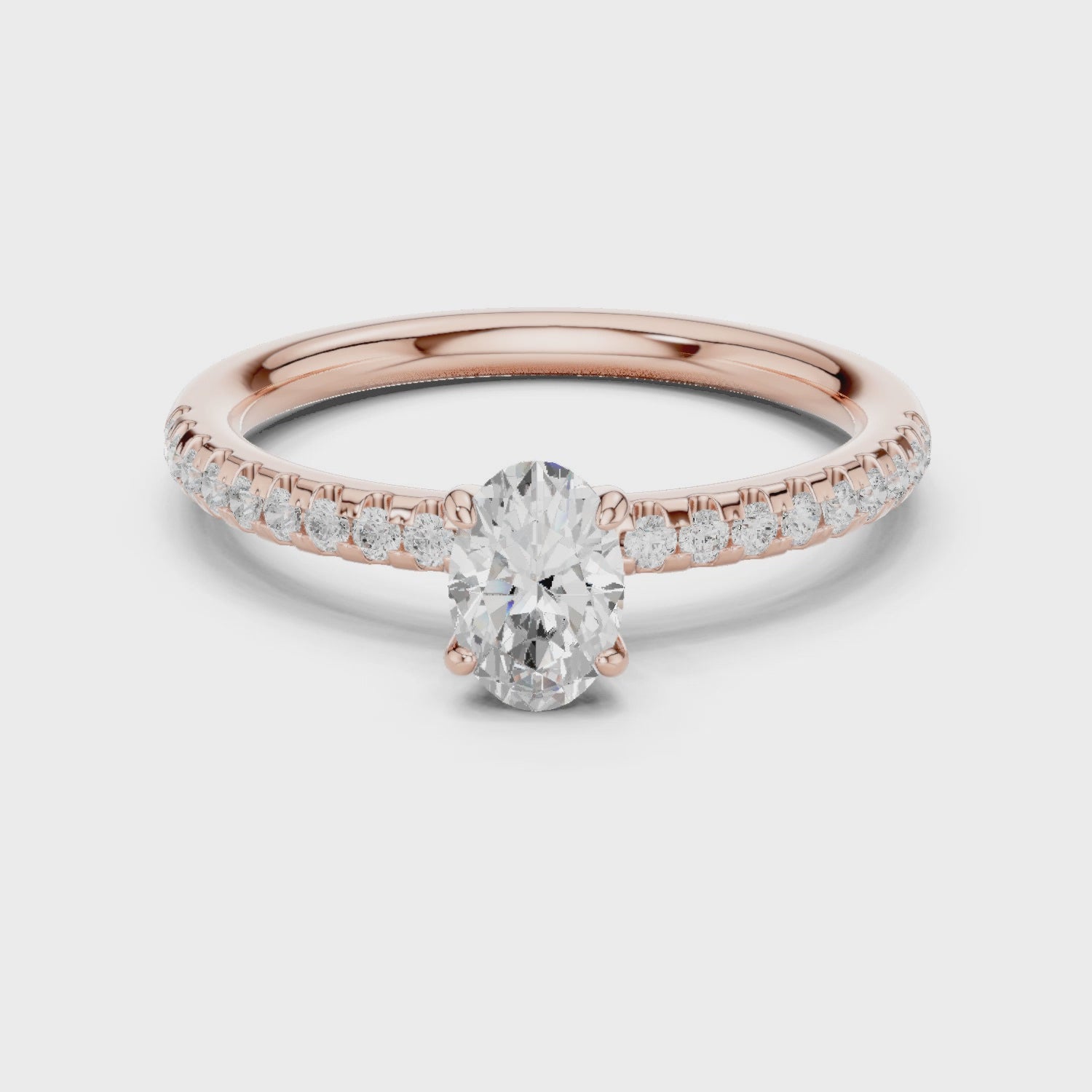 0.85 Carat Oval Cut Lab-Grown Diamond Engagement Ring