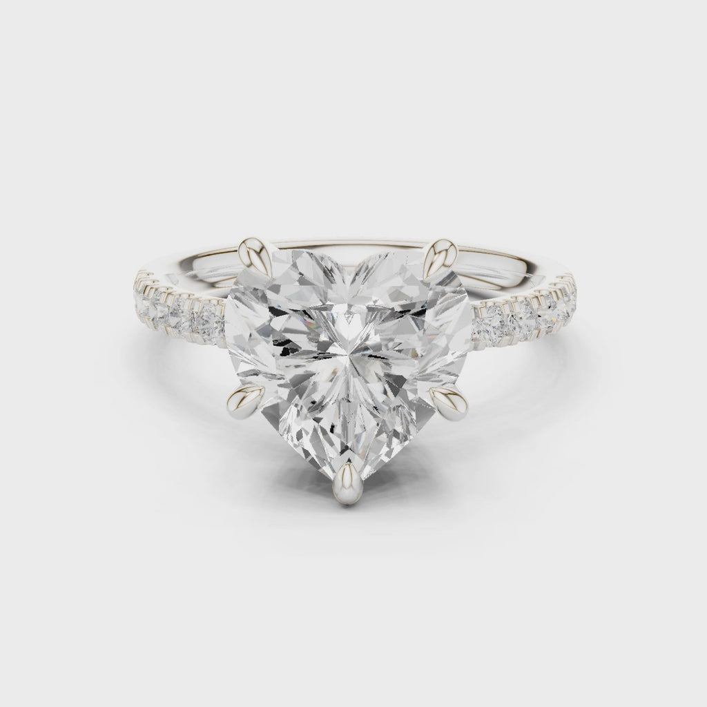 4.50 Carat Heart Cut Lab-Grown Diamond Solitaire Ring in 14K / 18K Gold, VVS1 Clarity – SGL Certified