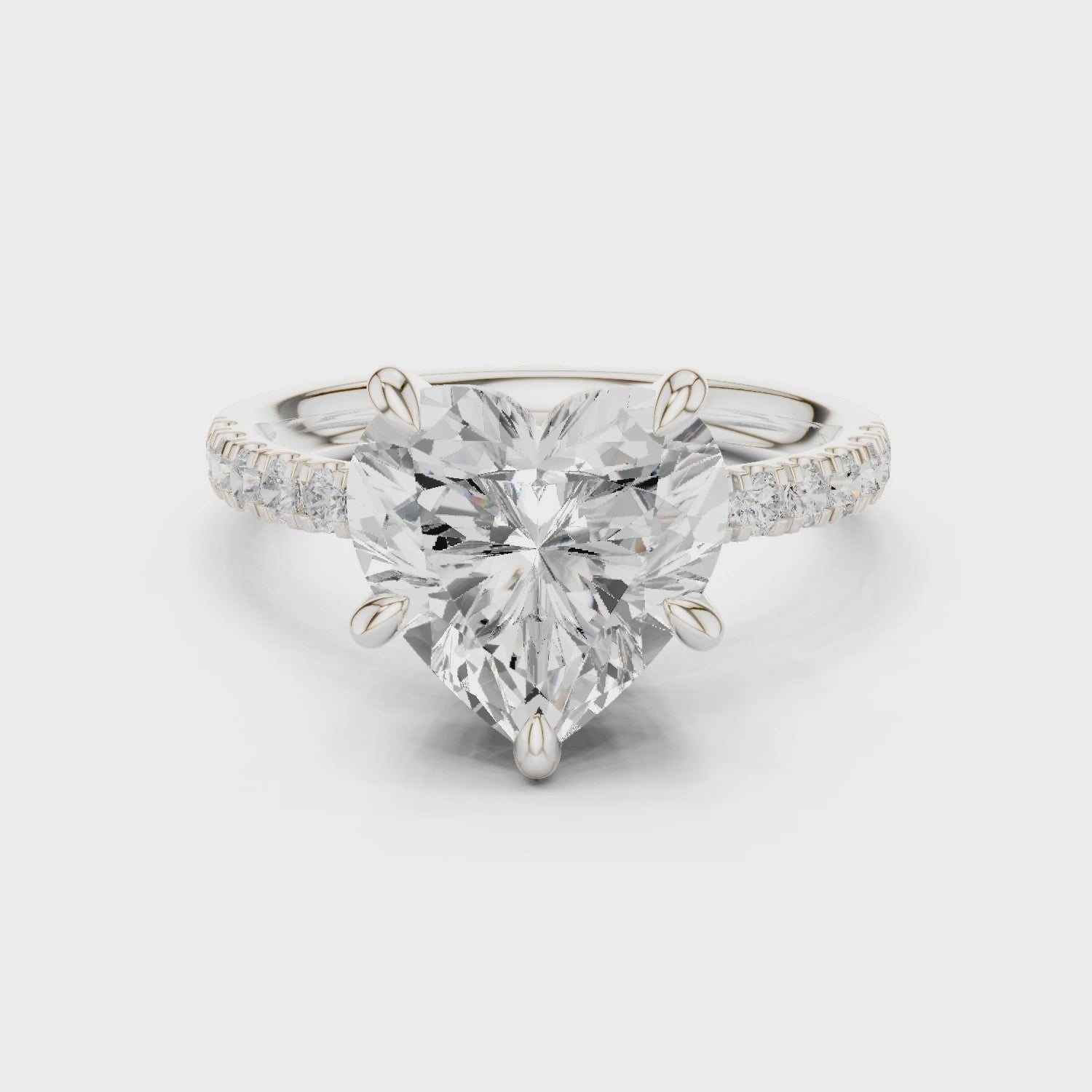 4.50 Carat Heart Cut Lab-Grown Diamond Solitaire Ring in 14K / 18K Gold, VVS1 Clarity – SGL Certified