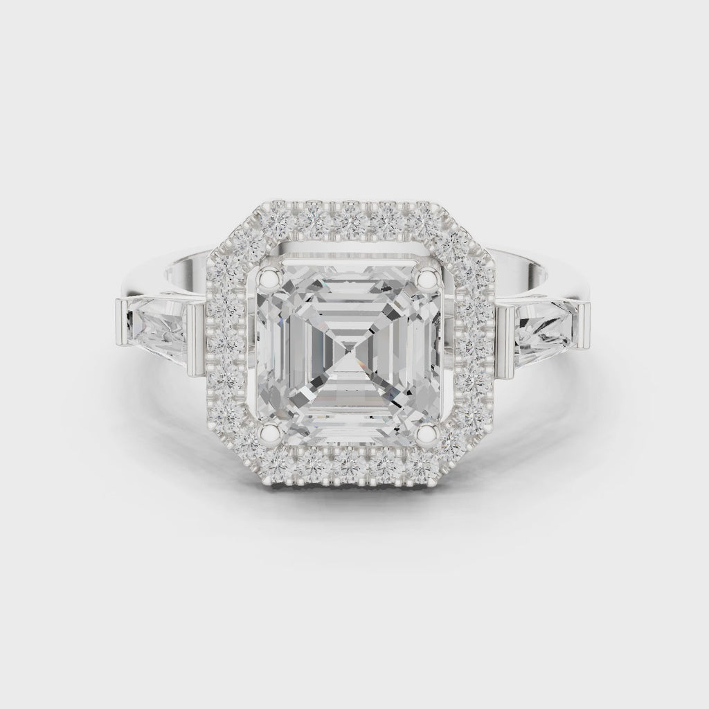 2.90 Carat Asscher Cut Lab-Grown Diamond Solitaire Ring in 14K / 18K Gold , VVS1 Clarity – SGL Certified
