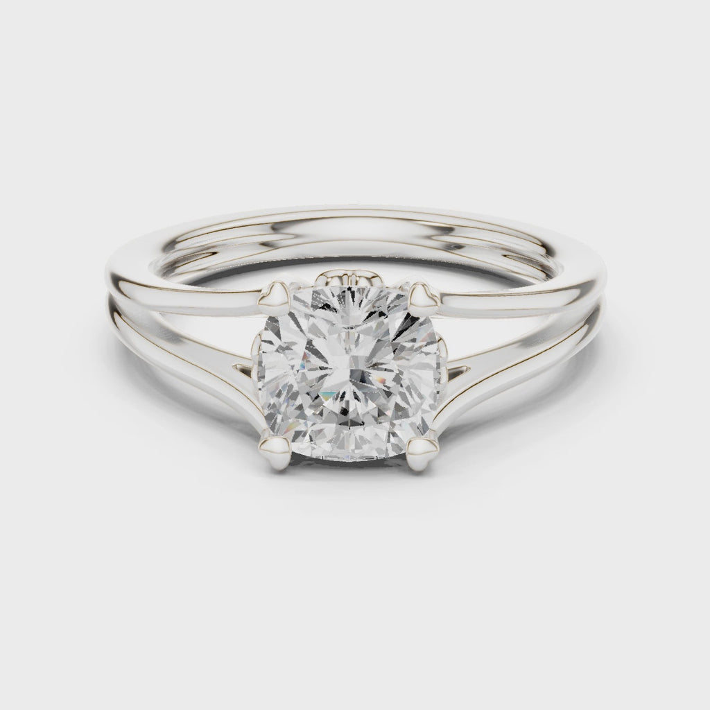 1.25 Carat Cushion Cut Lab-Grown Diamond Solitaire Ring in 14K / 18K Gold , VVS1 Clarity – SGL Certified