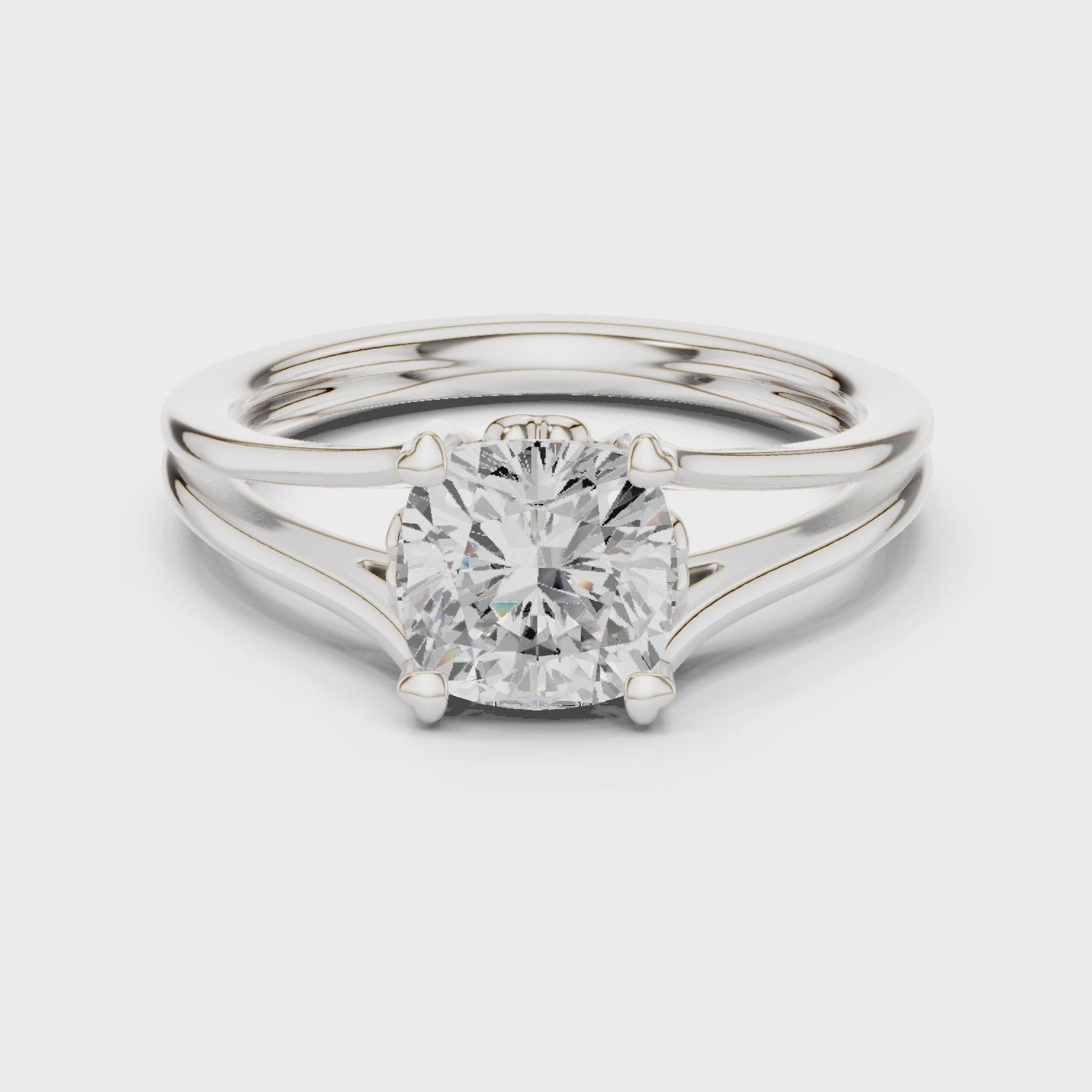 1.25 Carat Cushion Cut Lab-Grown Diamond Solitaire Ring in 14K / 18K Gold , VVS1 Clarity – SGL Certified
