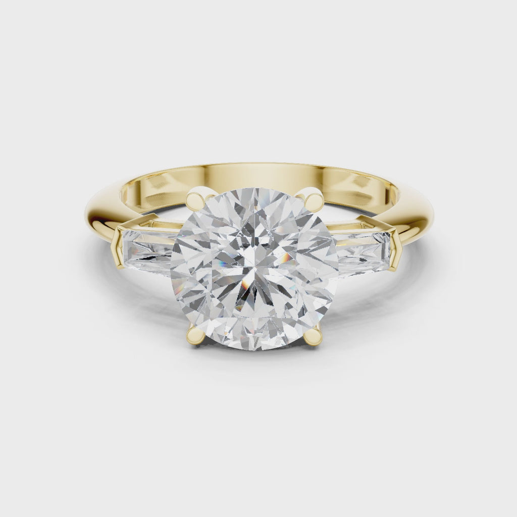 3.35 Carat Round Cut Lab-Grown Diamond Solitaire Ring in 14K / 18K Gold , VVS1 Clarity – SGL Certified