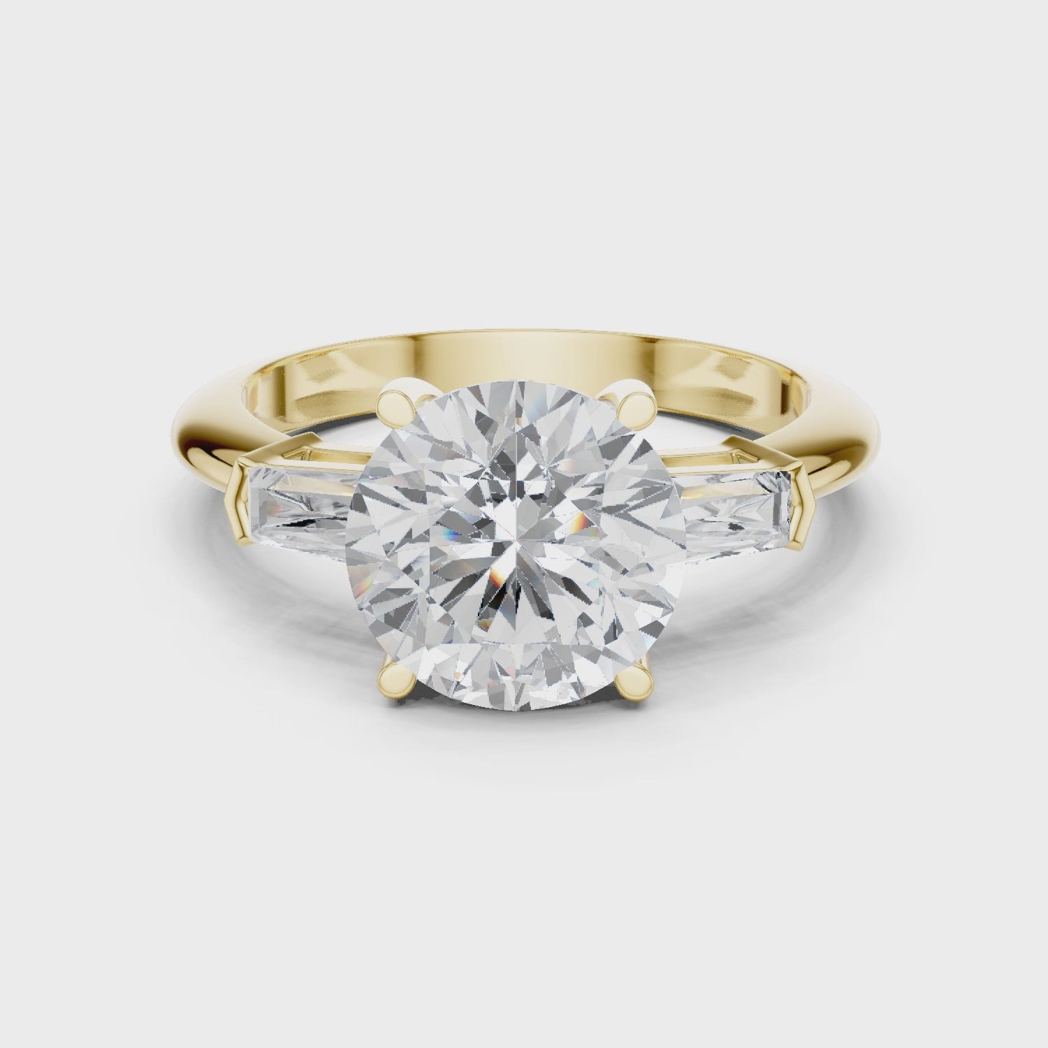 3.35 Carat Round Cut Lab-Grown Diamond Solitaire Ring in 14K / 18K Gold , VVS1 Clarity – SGL Certified