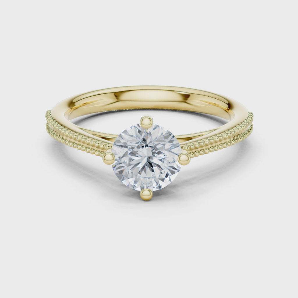 0.75 Carat Round Cut Lab-Grown Diamond Solitaire Ring in 14K / 18K Gold , VVS1 Clarity – SGL Certified
