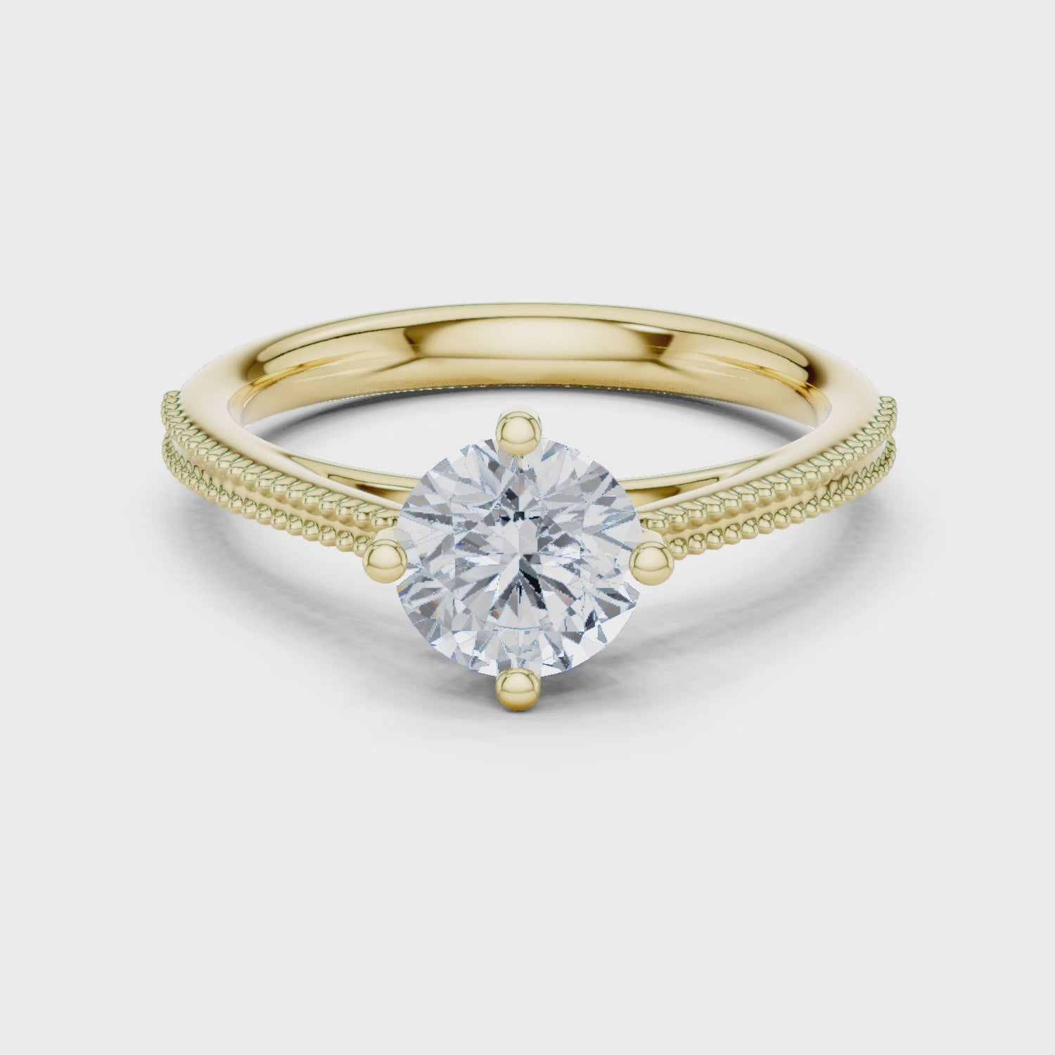 0.75 Carat Round Cut Lab-Grown Diamond Solitaire Ring in 14K / 18K Gold , VVS1 Clarity – SGL Certified