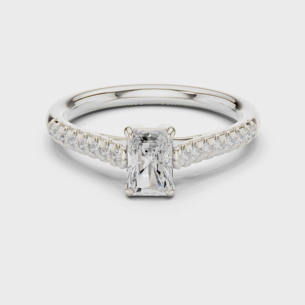 0.85 Carat Radiant Cut Lab-Grown Diamond Engagement Ring