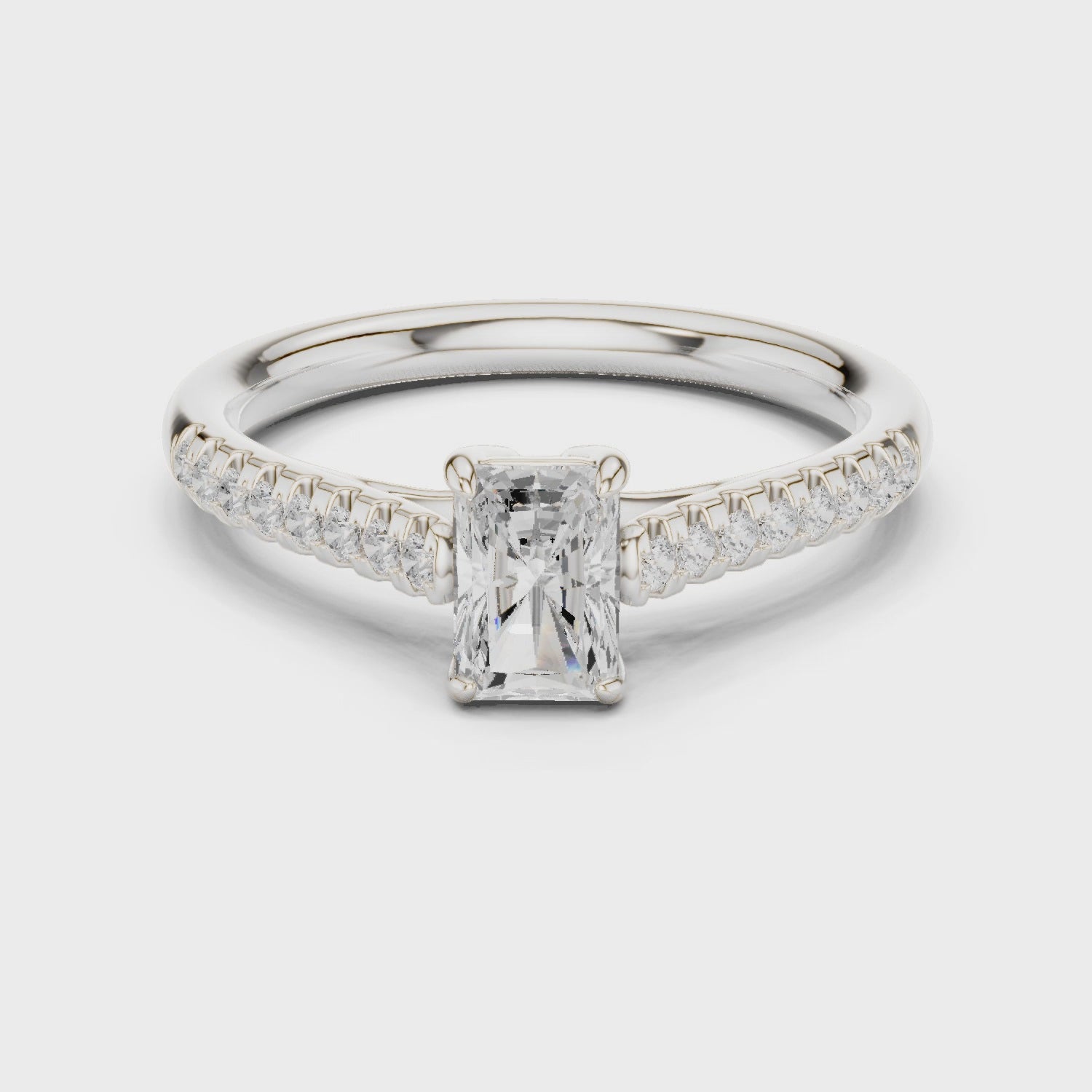 0.85 Carat Radiant Cut Lab-Grown Diamond Engagement Ring