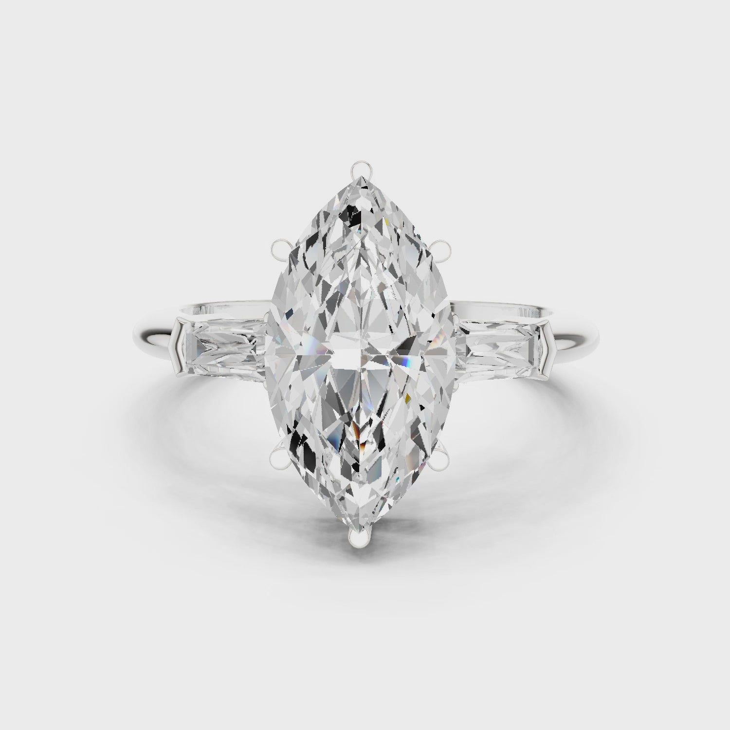 3.35 Carat Marquise Cut Lab-Grown Diamond Solitaire Ring in 14K / 18K Gold , VVS1 Clarity – SGL Certified