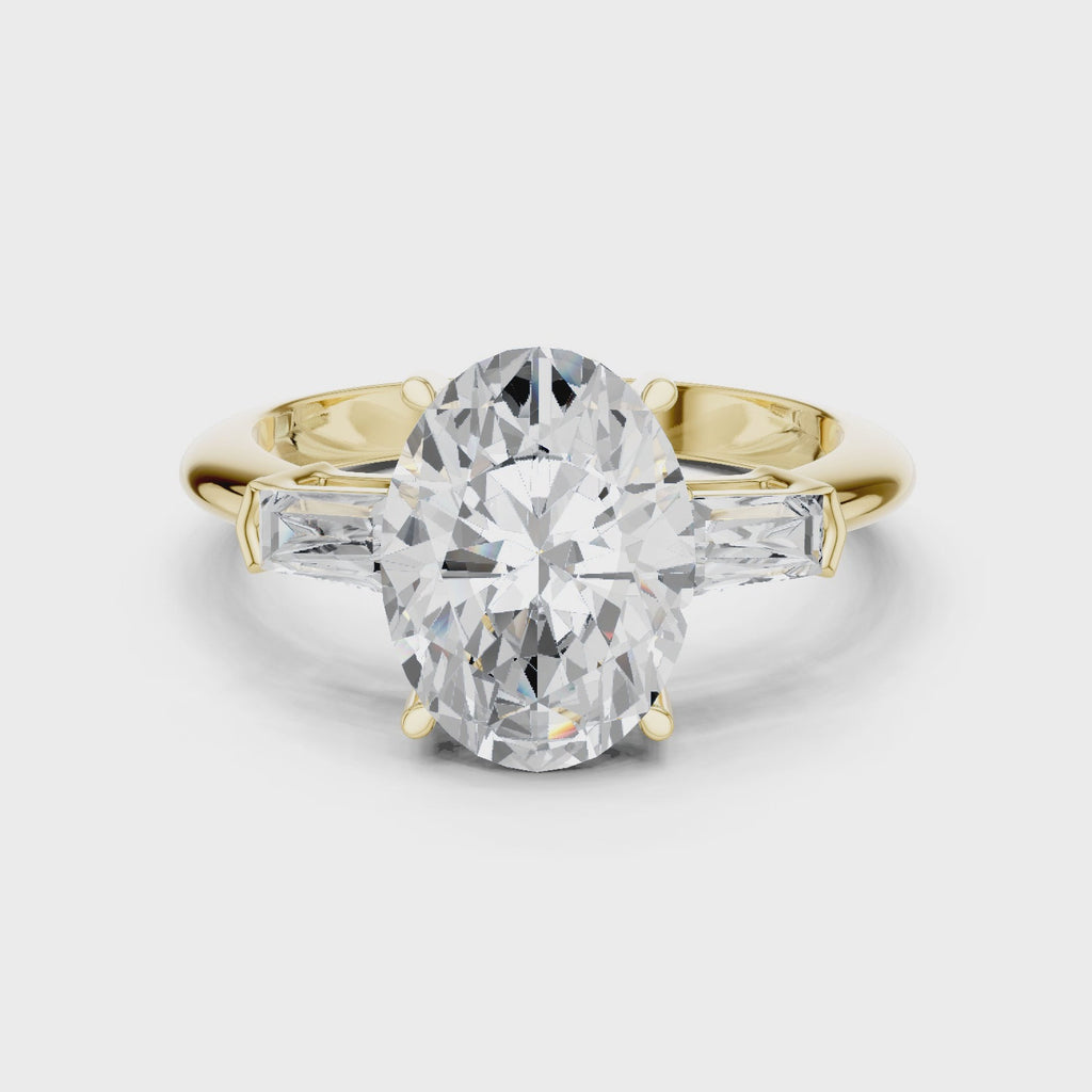 3.35 Carat Oval Cut Lab-Grown Diamond Solitaire Ring in 14K / 18K Gold , VVS1 Clarity – SGL Certified