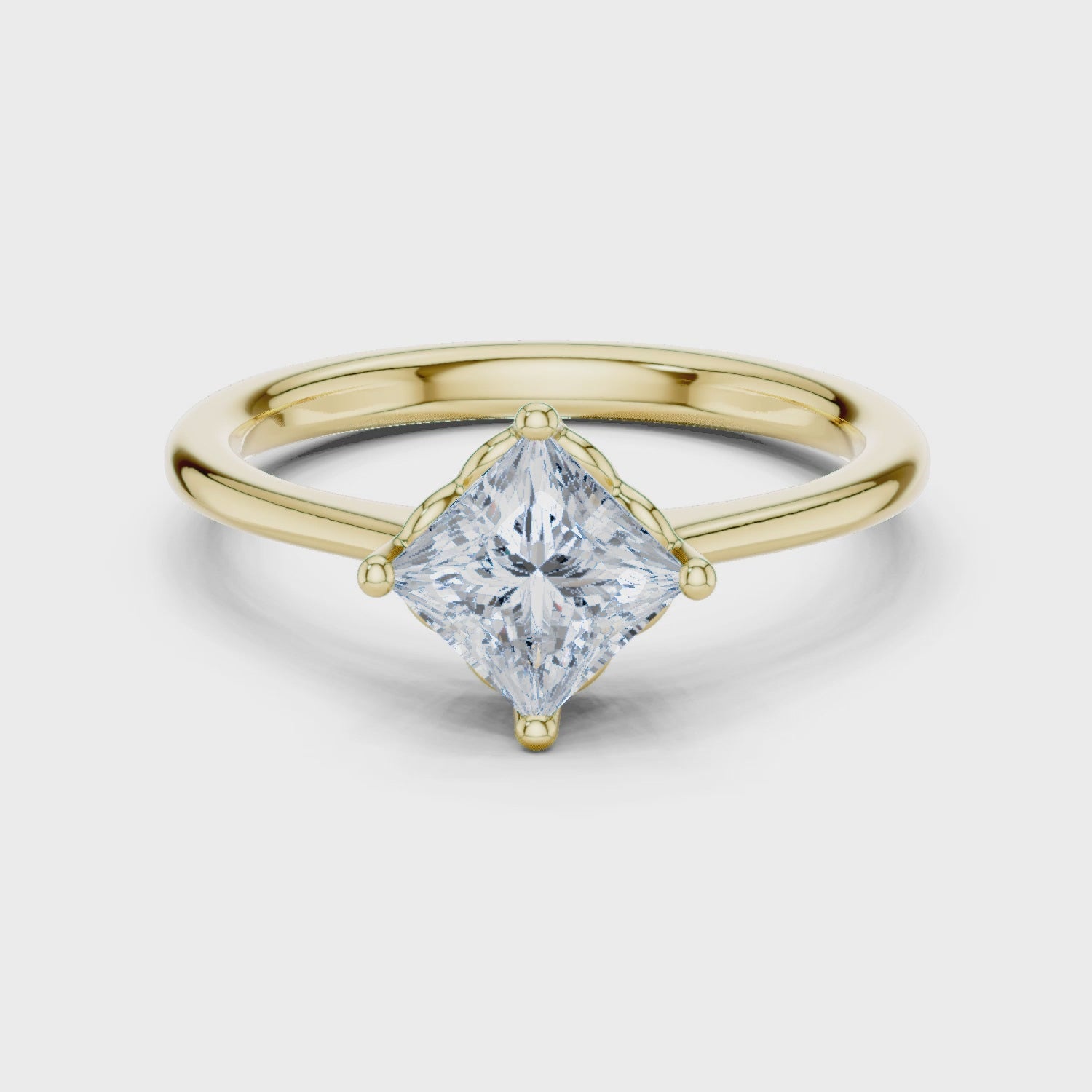 0.75 Carat Princess Cut Lab-Grown Diamond Solitaire Ring in 14K / 18K Gold VVS1 Clarity – SGL Certified