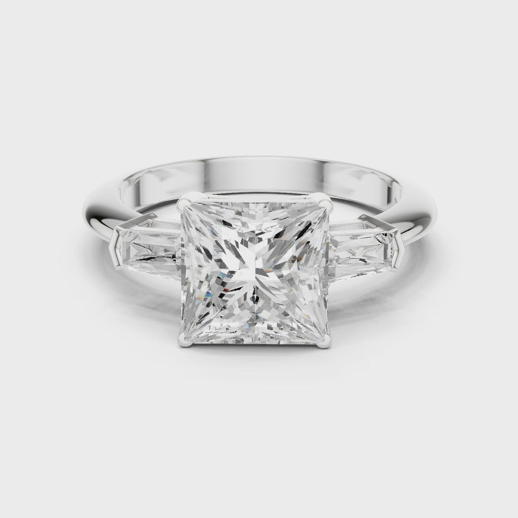 3.35 Carat Princess Cut Lab-Grown Diamond Solitaire Ring in 14K / 18K Gold , VVS1 Clarity – SGL Certified