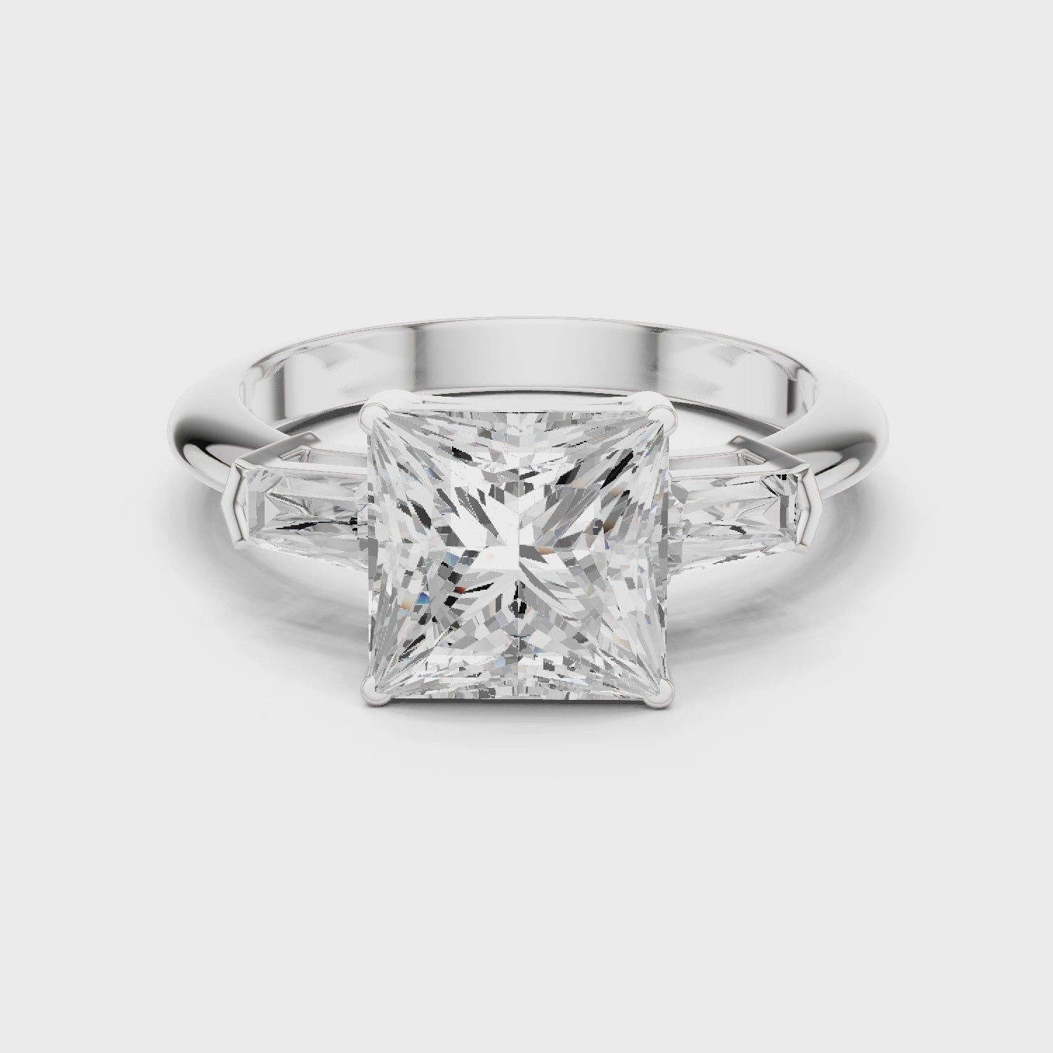 3.35 Carat Princess Cut Lab-Grown Diamond Solitaire Ring in 14K / 18K Gold , VVS1 Clarity – SGL Certified