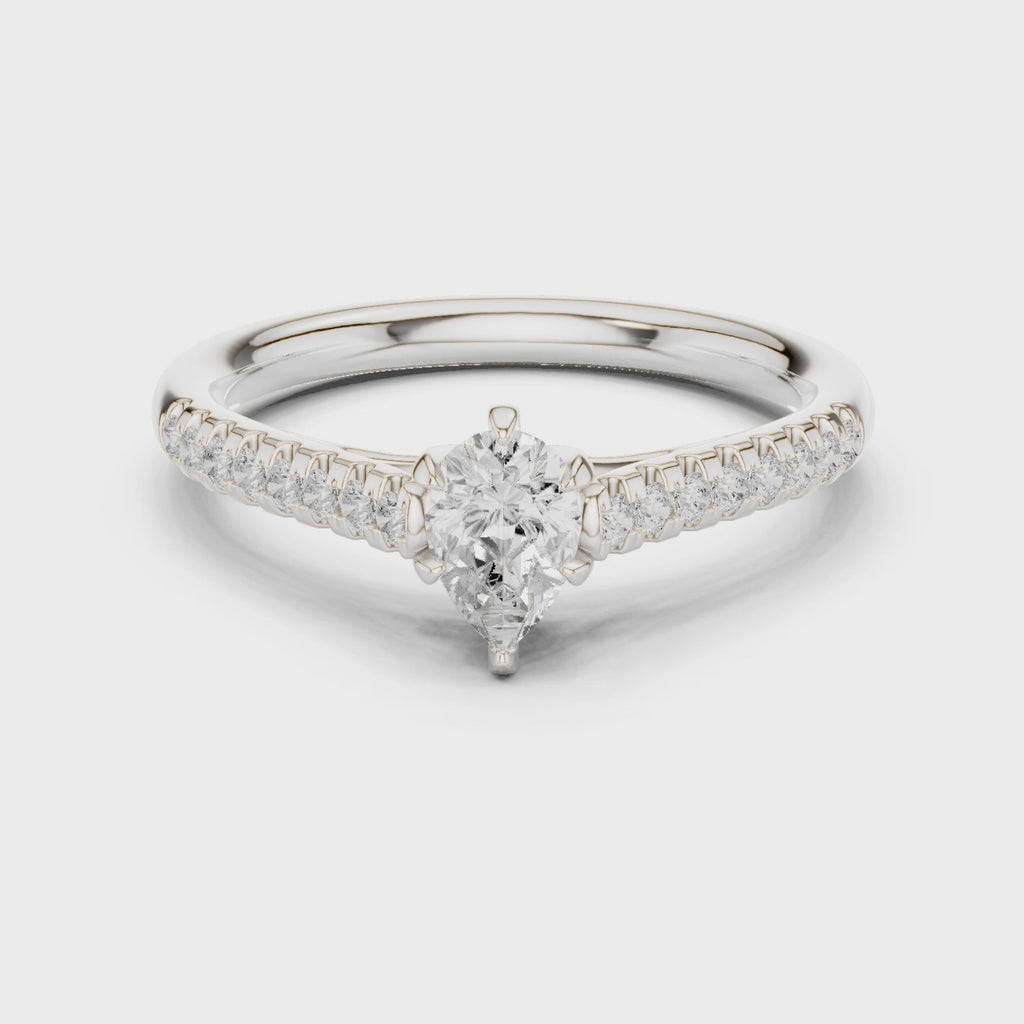 0.65 Carat Pear Cut Lab-Grown Diamond Engagement Ring