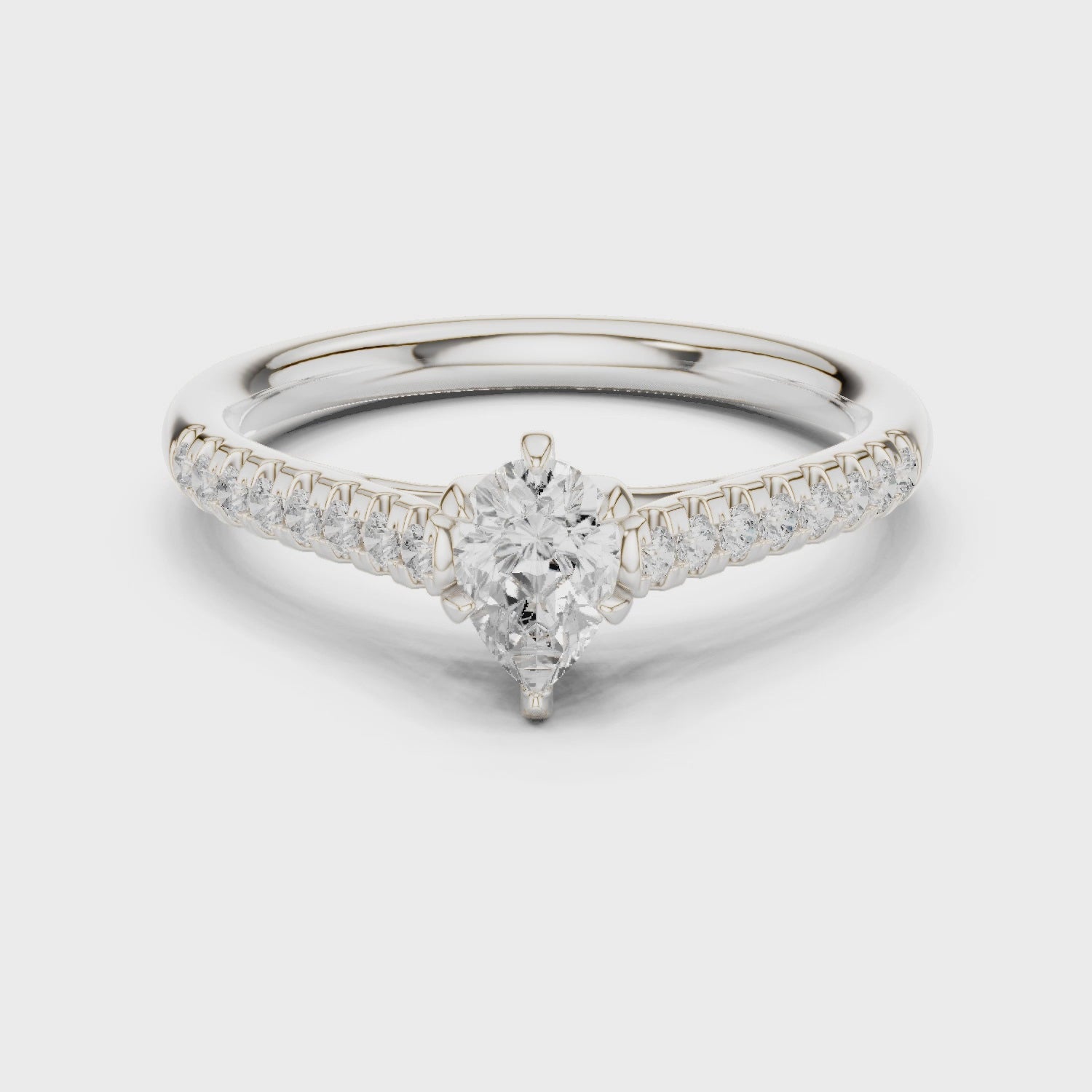 0.65 Carat Pear Cut Lab-Grown Diamond Engagement Ring