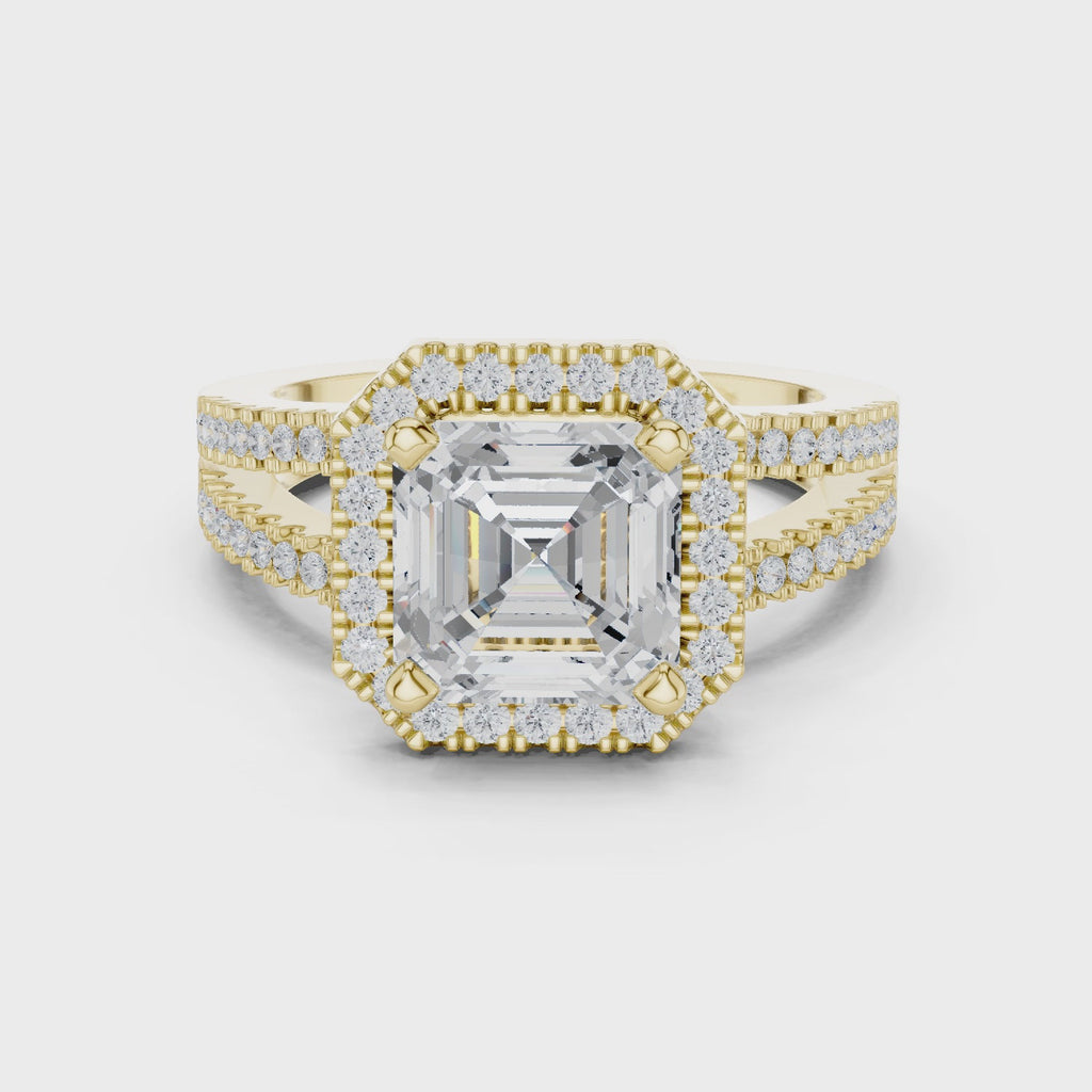 2.50 Carat Asscher Cut Lab-Grown Diamond Solitaire Engagement Ring