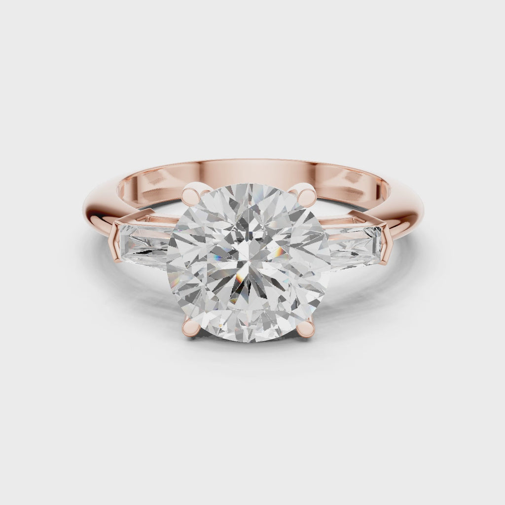 3.35 Carat Round Cut Lab-Grown Diamond Solitaire Ring in 14K / 18K Gold , VVS1 Clarity – SGL Certified