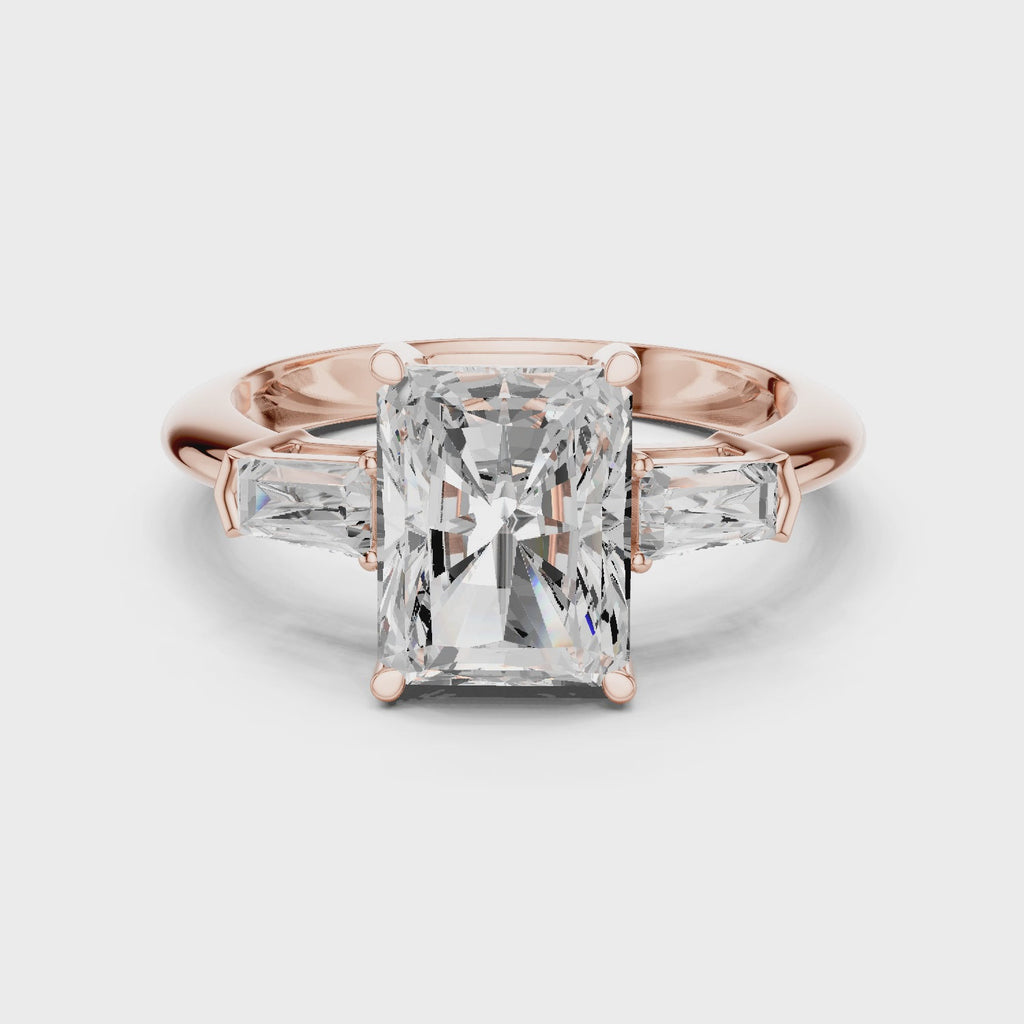 3.35 Carat Radiant Cut Lab-Grown Diamond Solitaire Ring in 14K / 18K Gold , VVS1 Clarity – SGL Certified