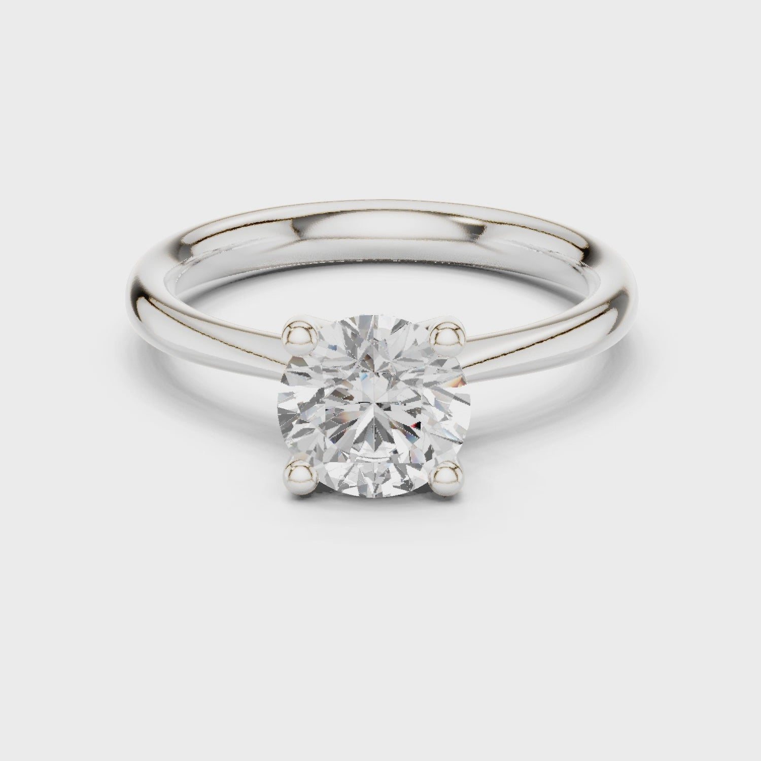 1 Carat Round Cut Lab-Grown Diamond Solitaire Ring in 14K / 18K Gold , VVS1 Clarity – SGL Certified