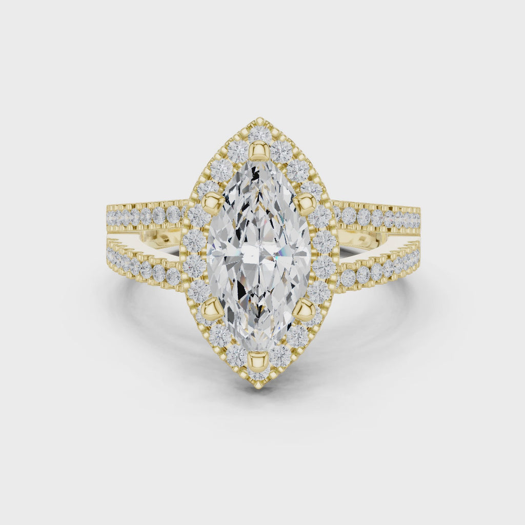 2.50 Carat Marquise Cut Lab-Grown Diamond Engagement Ring
