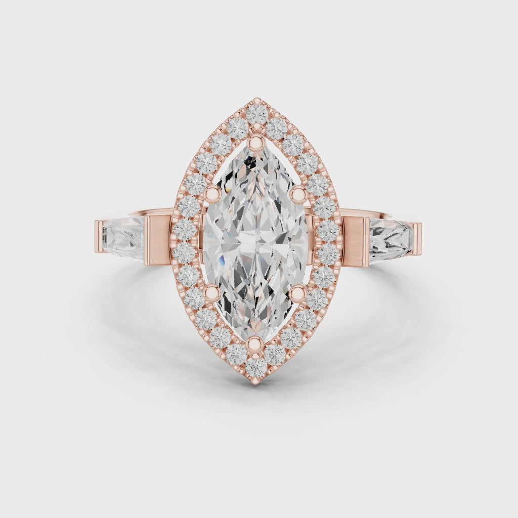 2.90 Carat Marquise Cut Lab-Grown Diamond Solitaire Ring in 14K / 18K Gold r, VVS1 Clarity – SGL Certified