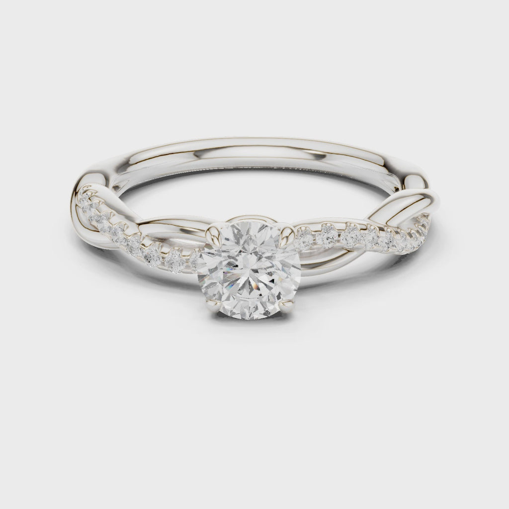 0.75 Carat Round Cut Lab-Grown Diamond Engagement Ring