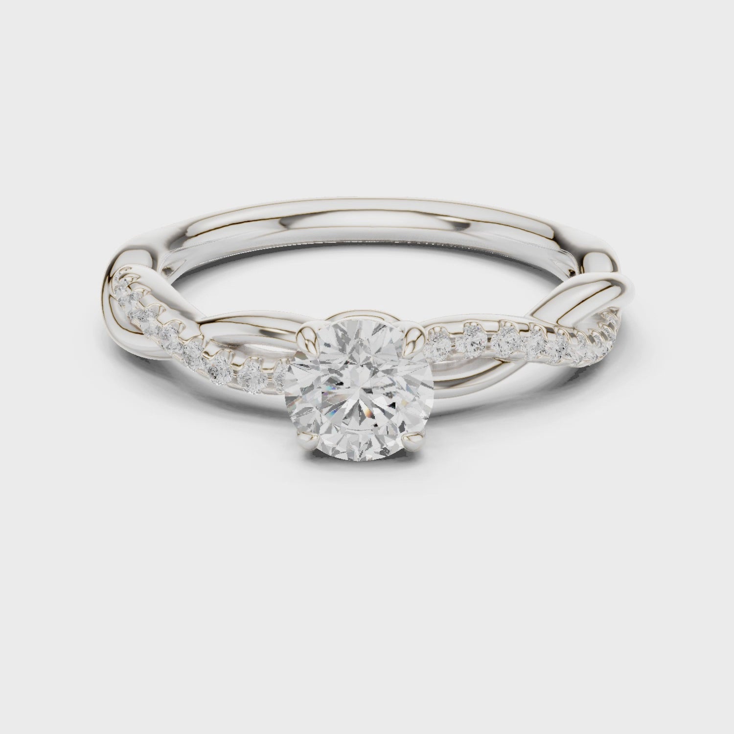 0.75 Carat Round Cut Lab-Grown Diamond Engagement Ring