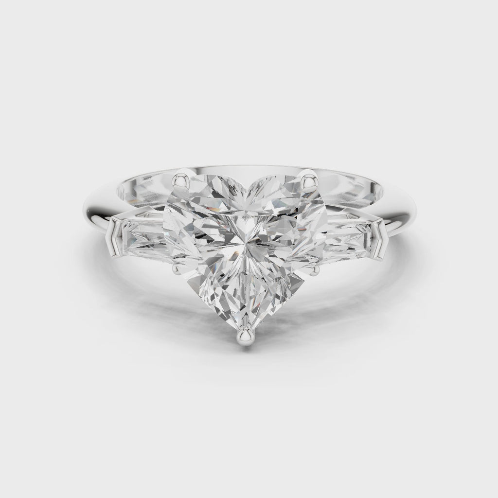 3.35 Carat Heart Cut Lab-Grown Diamond Solitaire Ring in 14K / 18K Gold , VVS1 Clarity – SGL Certified