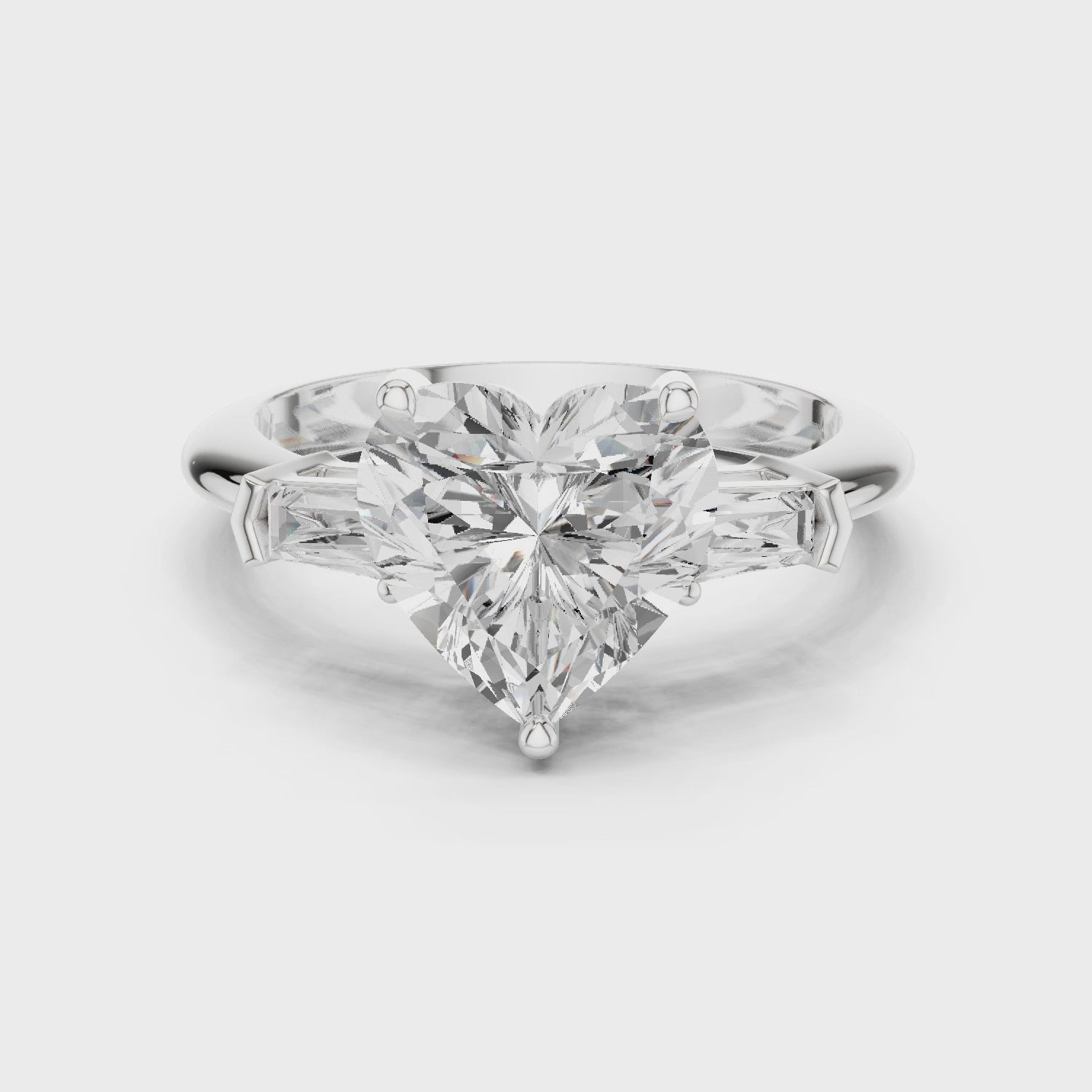 3.35 Carat Heart Cut Lab-Grown Diamond Solitaire Ring in 14K / 18K Gold , VVS1 Clarity – SGL Certified