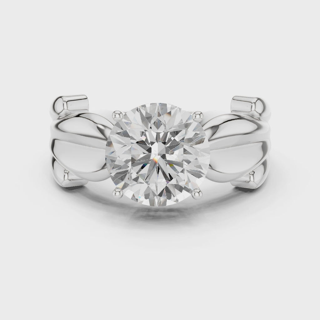 2.50 Carat Round Cut Lab-Grown Diamond Solitaire Ring in 14K / 18K Gold , VVS1 Clarity – SGL Certified