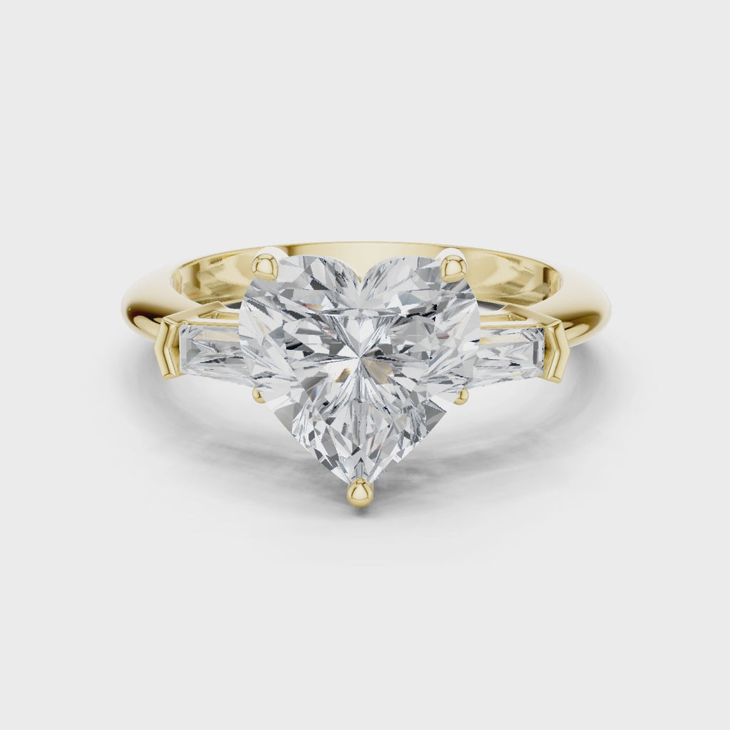 3.35 Carat Heart Cut Lab-Grown Diamond Solitaire Ring in 14K / 18K Gold , VVS1 Clarity – SGL Certified