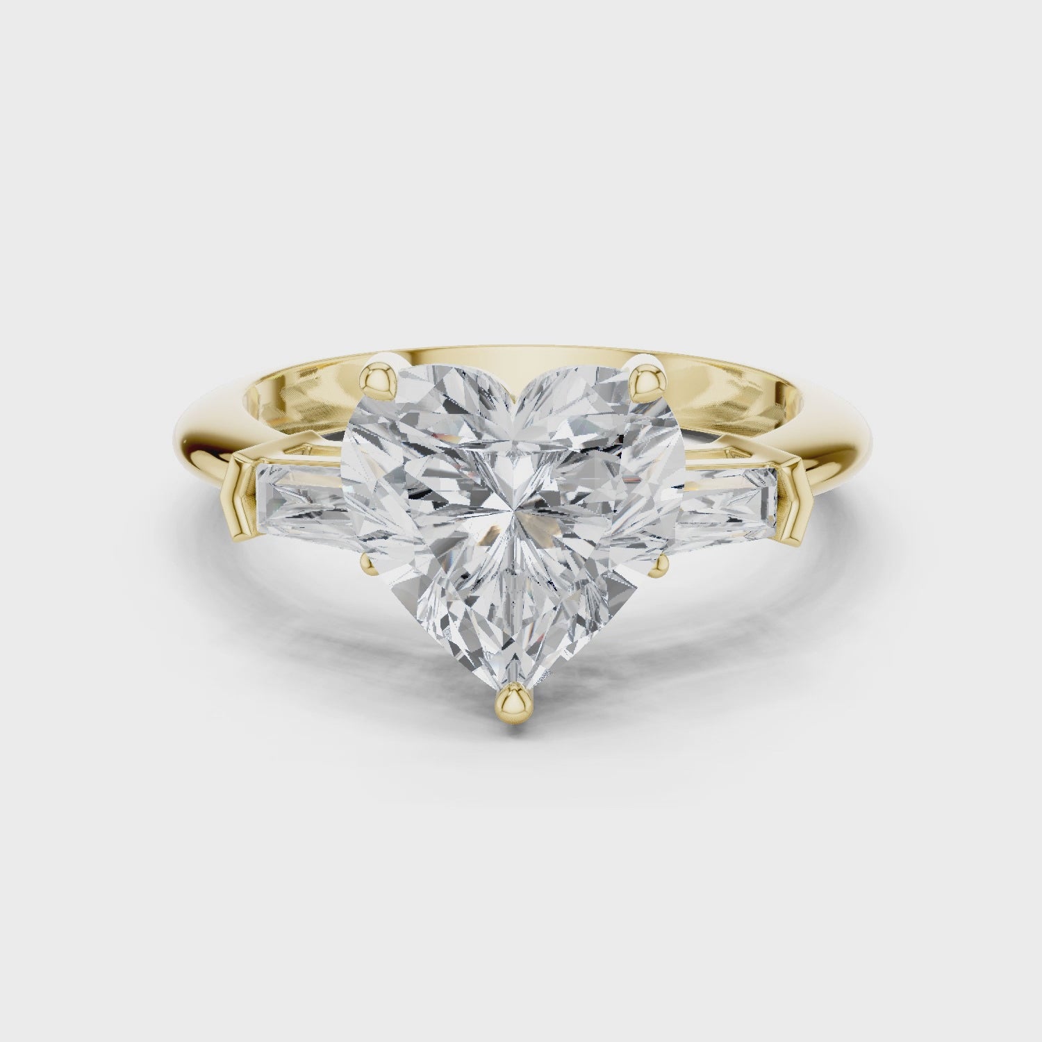 3.35 Carat Heart Cut Lab-Grown Diamond Solitaire Ring in 14K / 18K Gold , VVS1 Clarity – SGL Certified