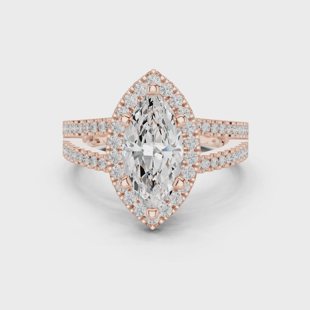 2.50 Carat Marquise Cut Lab-Grown Diamond Engagement Ring