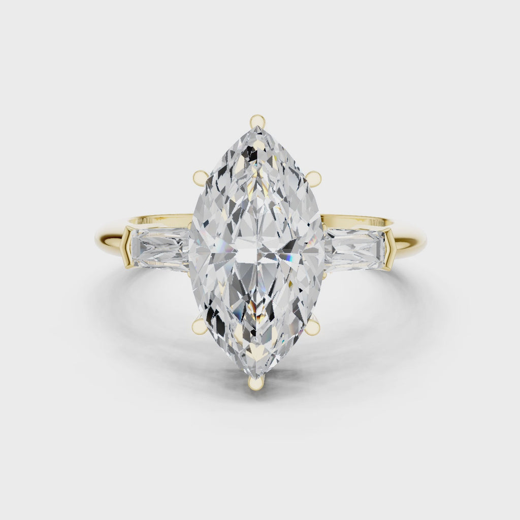 3.35 Carat Marquise Cut Lab-Grown Diamond Solitaire Ring in 14K / 18K Gold , VVS1 Clarity – SGL Certified