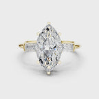 3.35 Carat Marquise Cut Lab-Grown Diamond Solitaire Ring in 14K / 18K Gold , VVS1 Clarity – SGL Certified