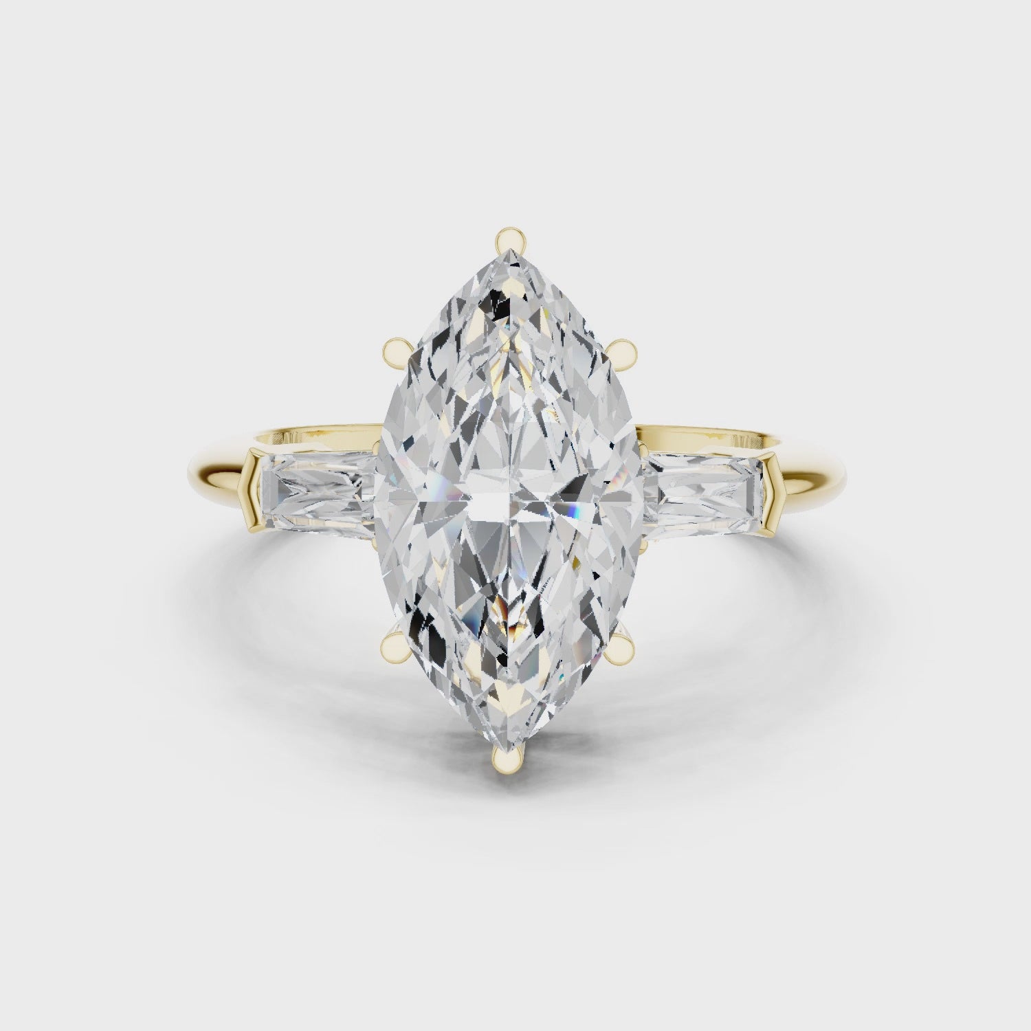 3.35 Carat Marquise Cut Lab-Grown Diamond Solitaire Ring in 14K / 18K Gold , VVS1 Clarity – SGL Certified