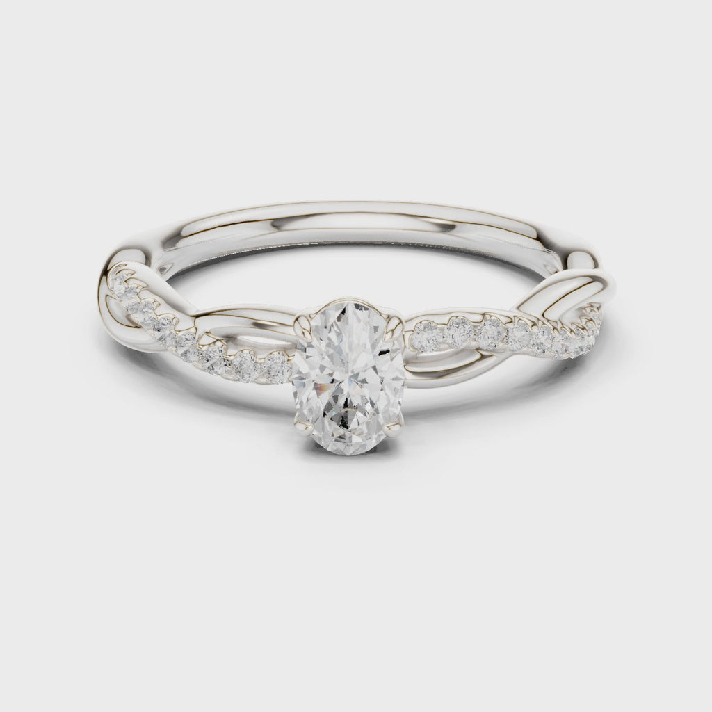 0.75 Carat Oval Cut Lab-Grown Diamond Engagement Ring