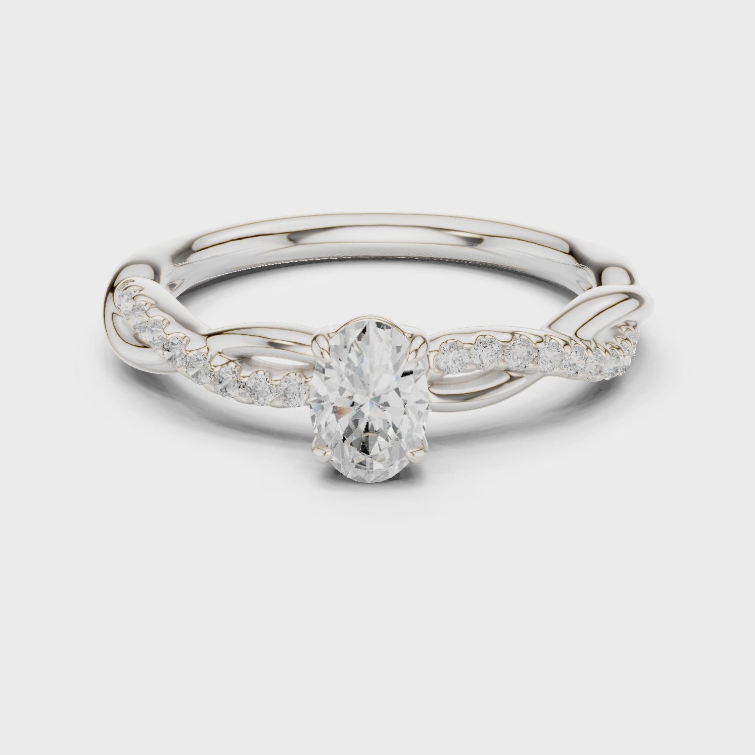 0.75 Carat Oval Cut Lab-Grown Diamond Engagement Ring