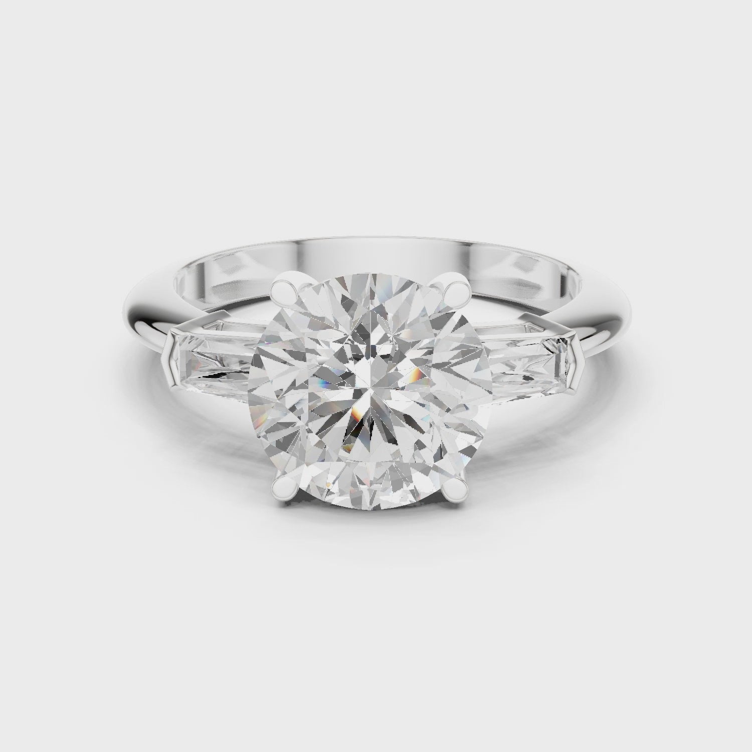 3.35 Carat Round Cut Lab-Grown Diamond Solitaire Ring in 14K / 18K Gold , VVS1 Clarity – SGL Certified