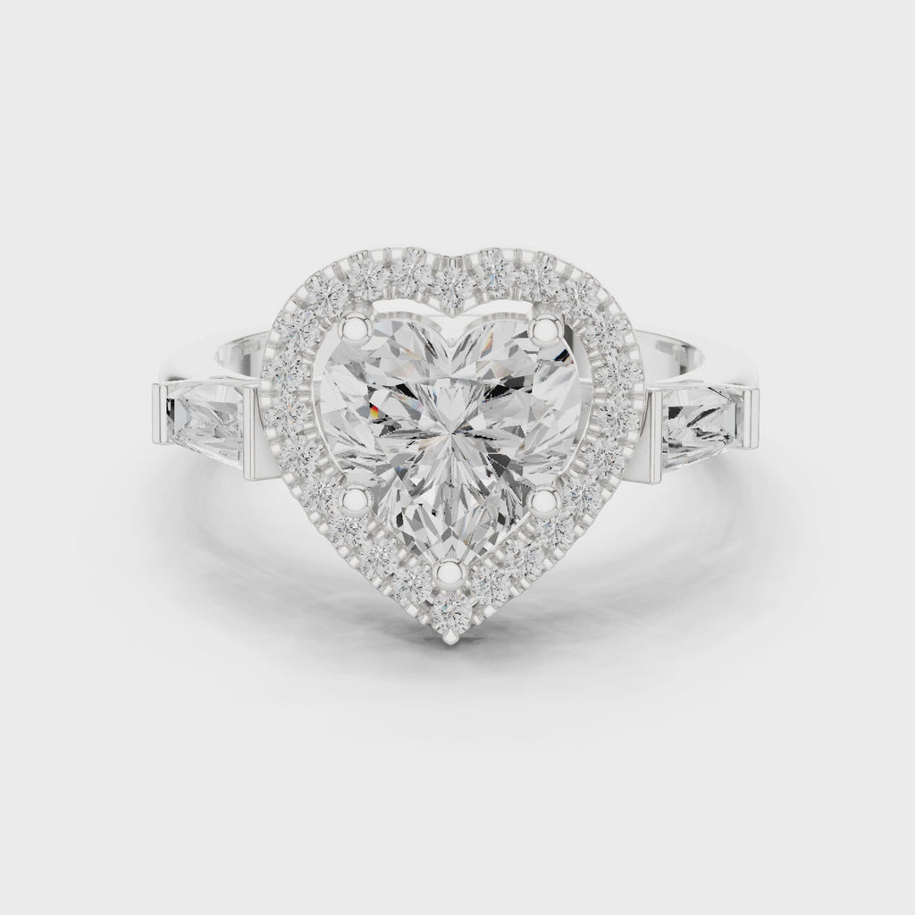 2.90 Carat Heart Cut Lab-Grown Diamond Solitaire Ring in 14K / 18K Gold , VVS1 Clarity – SGL Certified