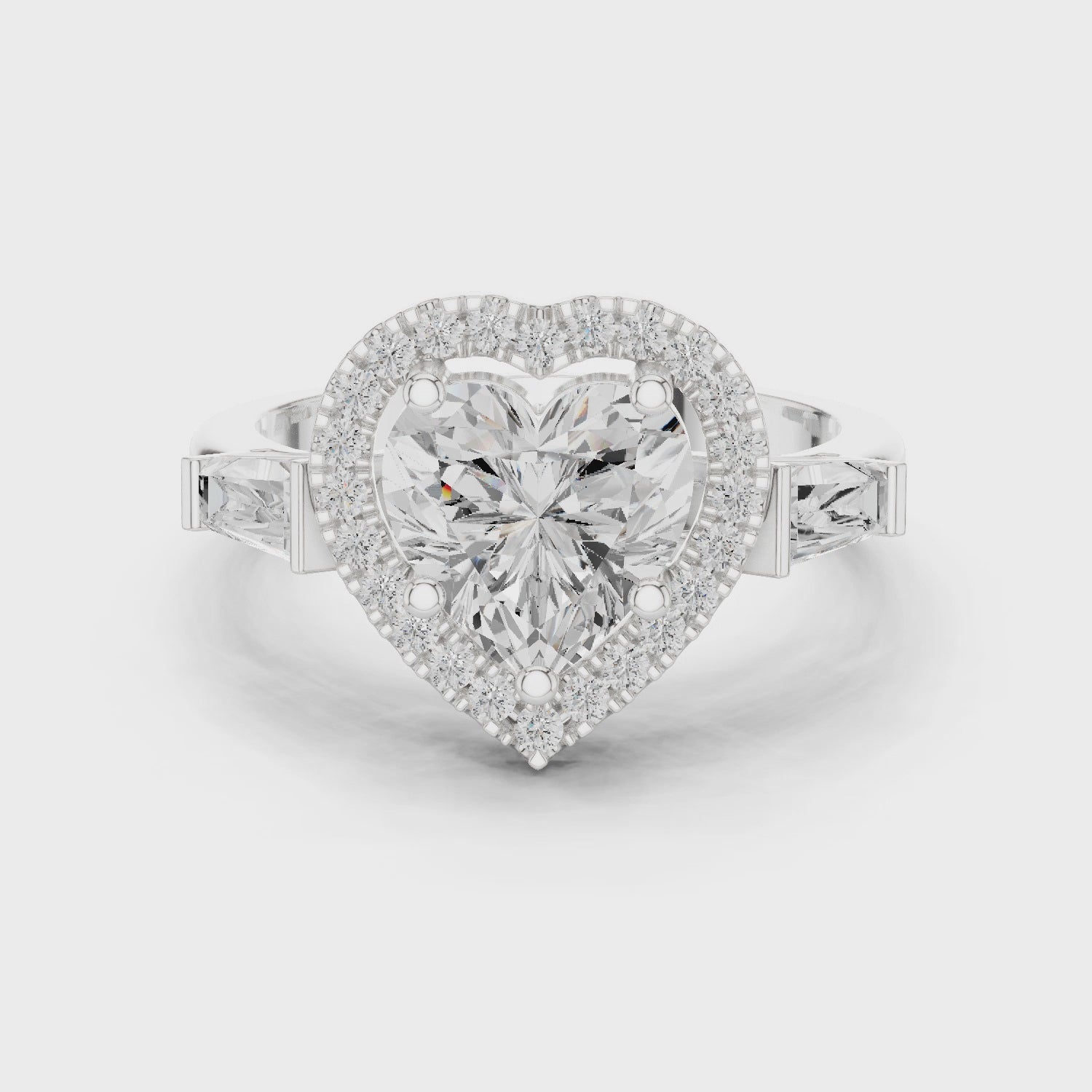 2.90 Carat Heart Cut Lab-Grown Diamond Solitaire Ring in 14K / 18K Gold , VVS1 Clarity – SGL Certified